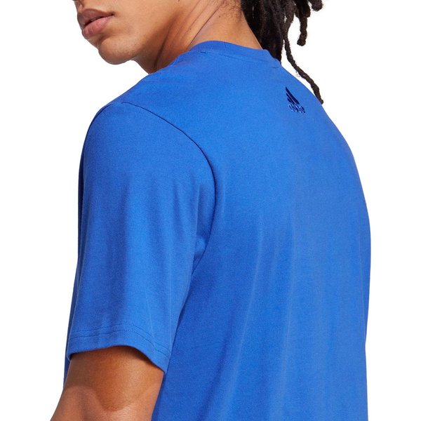 Koszulka męska Essentials Single Jersey Big Logo Adidas - niebieski