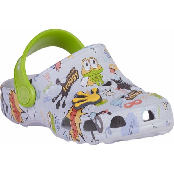 Chodaki Little Frog z przypinką Jr Coqui - green hero
