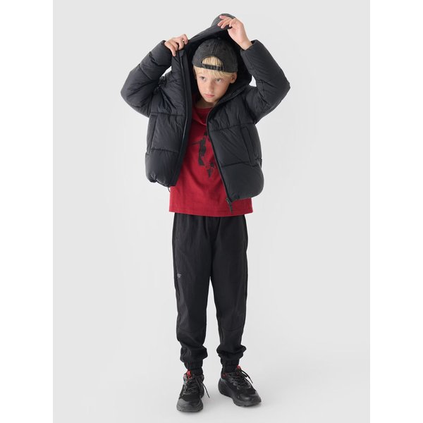 Kurtka puchowa chłopięca TDJAM463 4F - głęboka czerń