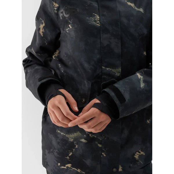 Kurtka snowboardowa damska TTJAF586 4F - multikolor allover