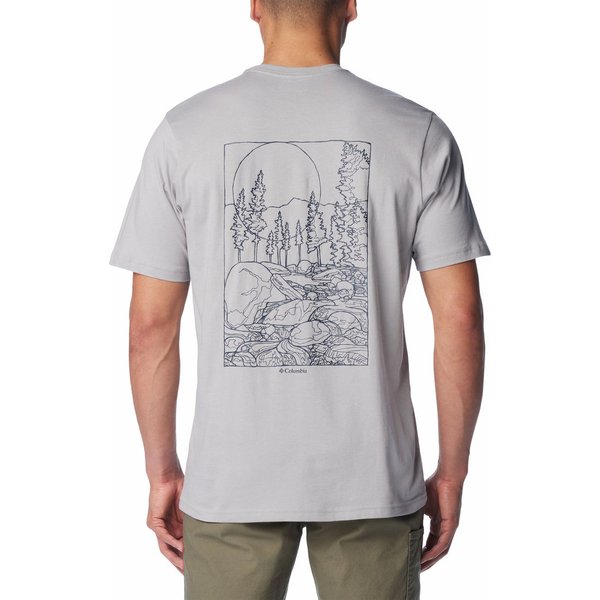 Koszulka męska Rockaway River Back Graphic SS Tee Columbia - szara
