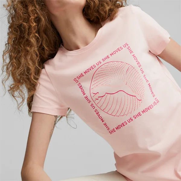 Koszulka damska Graphics She Moves Us Tee Puma - różowa