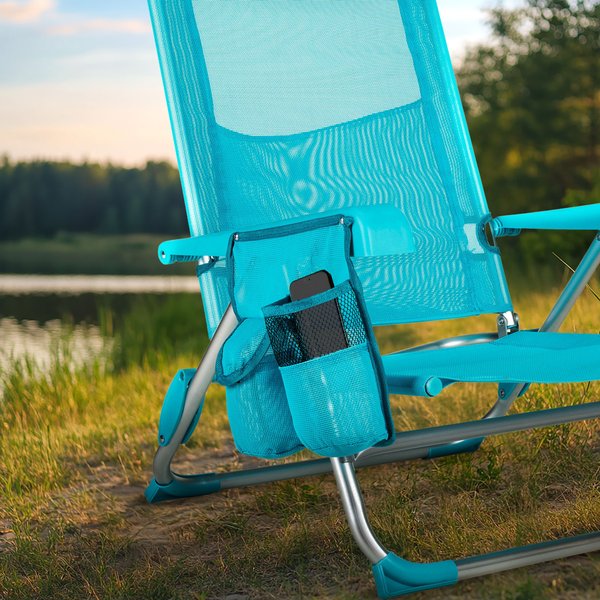 Krzesło plażowe z funkcją leżaka Sun Flex 2w1 Outtec - turkusowe