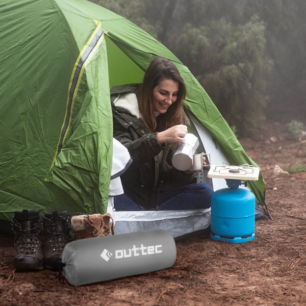 Mata samopompująca Travel 180x53cm Outtec - szara