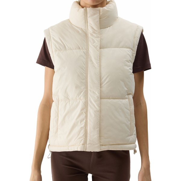 Kamizelka puchowa damska 4FWSS24TVJAF113 4F - kremowy