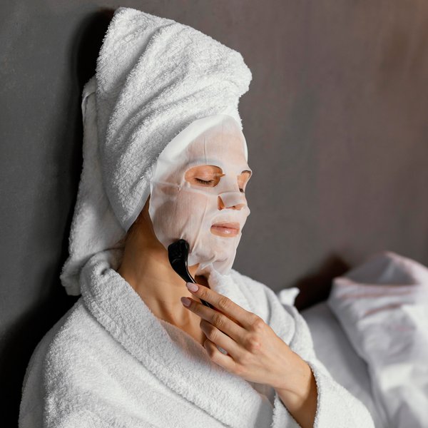 Derma roller do mezoterapii, masażu twarzy Gymtek - czarny