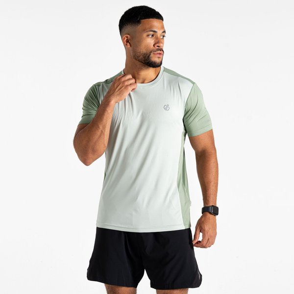 Koszulka męska Discernible III Tee Dare2B - AquGrey/HdgGreen