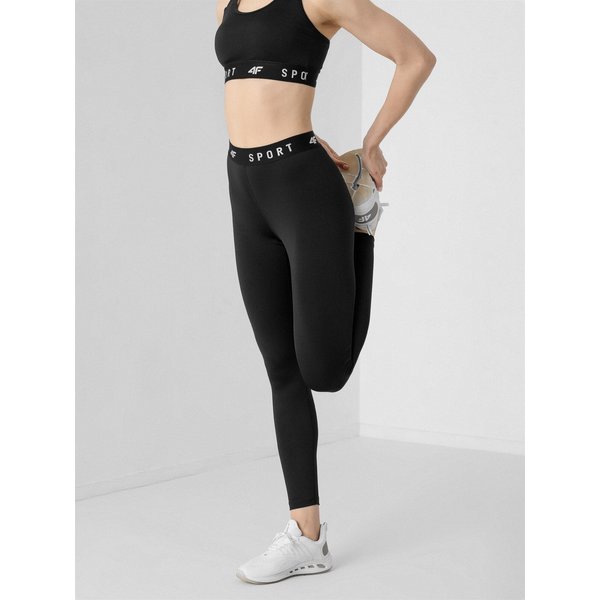 Legginsy damskie H4L22 SPDF351 4F - czarne