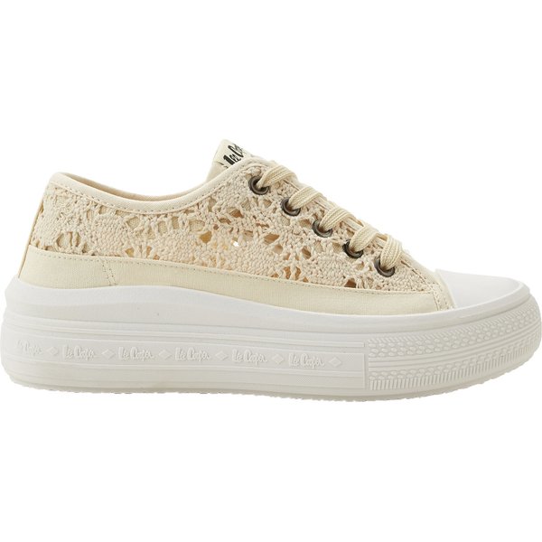 Trampki koronkowe LCW-26-44-44 Lee Cooper - beżowe