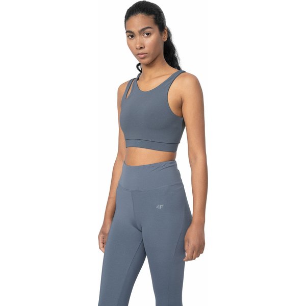Crop top damski 4FSS23TFTSF147 4F - denim