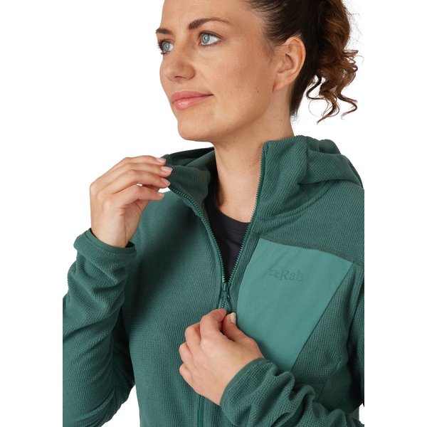 Polar damski Tecton Hoody Rab - Green Slate