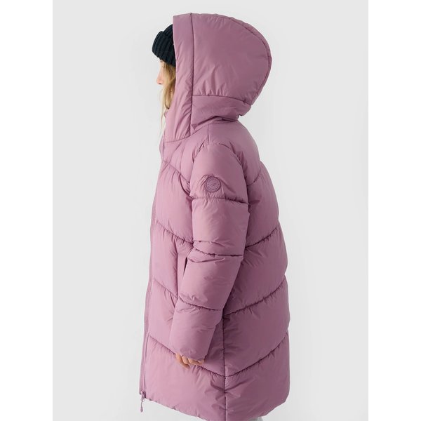 Płaszcz puchowy dziewczęcy TDJAF455 4F - różowy