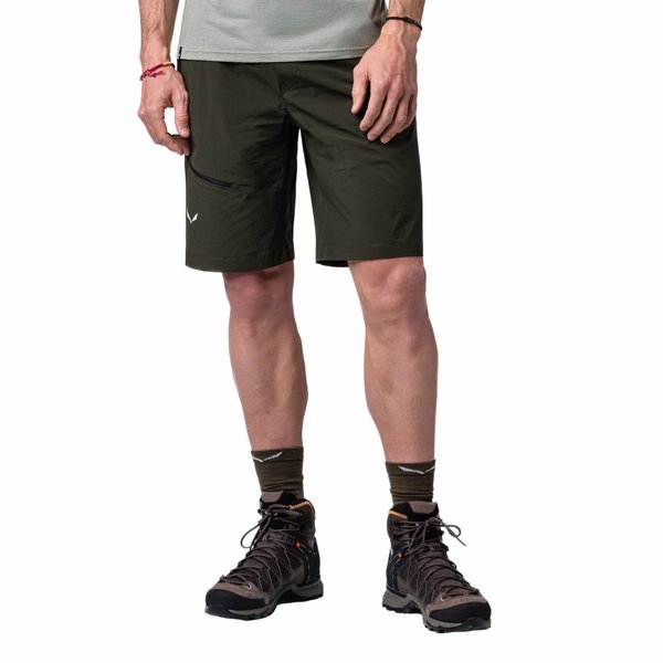 Spodenki trekkingowe męskie Puez 4 Salewa - dark olive