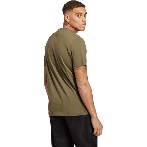 Koszulka męska Essentials Single Jersey Linear Embroidered Logo Adidas - khaki