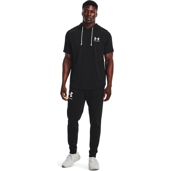 Koszulka męska Rival Terry Short Sleeve Hoodie Under Armour - czarna