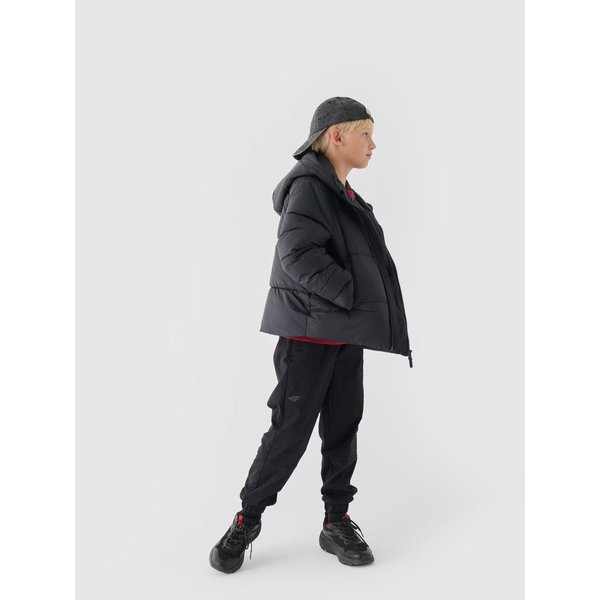 Kurtka puchowa chłopięca TDJAM463 4F - głęboka czerń