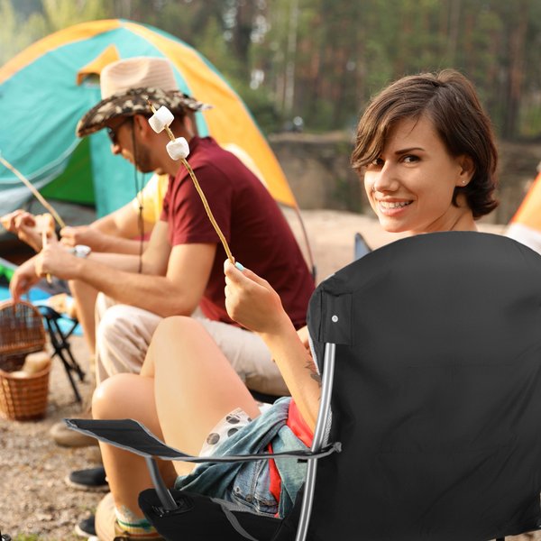 Krzesło turystyczne składane z pokrowcem Outtec - czarne