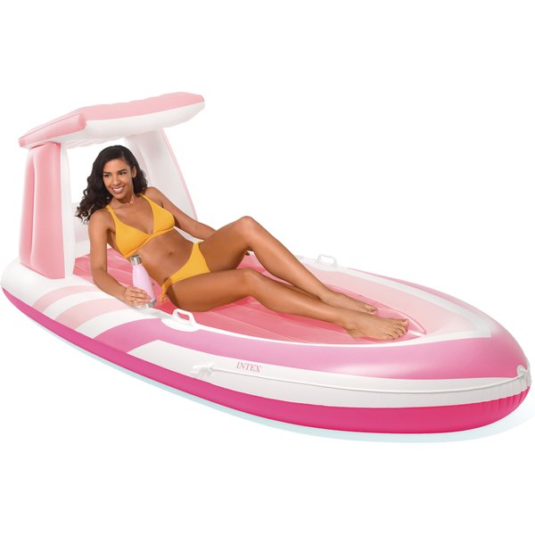 Materac do pływania z daszkiem 244x119x97cm Intex