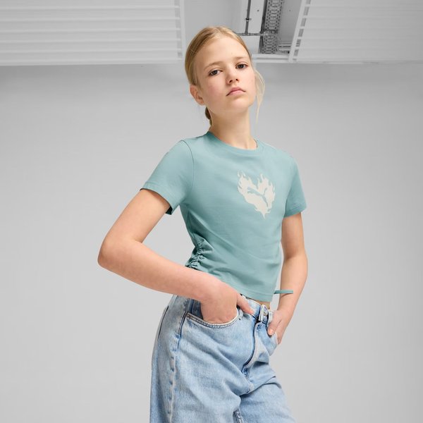 Koszulka juniorska Flaming Love Puma - Modern Mint