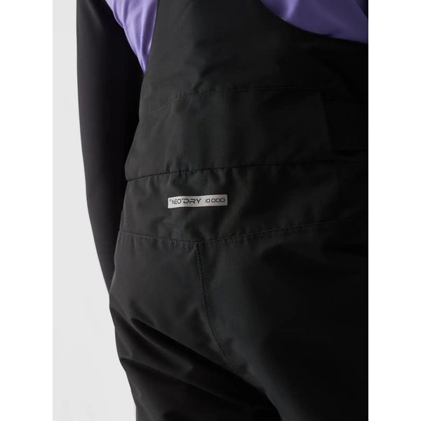 Spodnie narciarskie dziewczęce na szelkach TFTRF664 4F - głęboka czerń