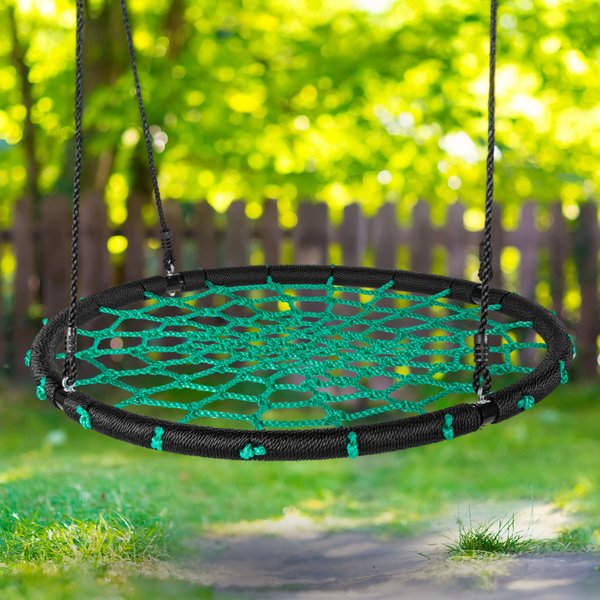 Huśtawka ogrodowa, bocianie gniazdo XXL Net Outtec - black/green