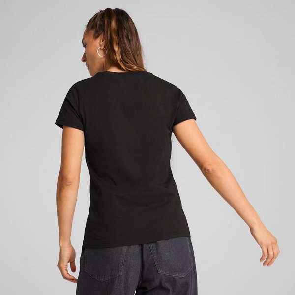 Koszulka damska Ess Metallic No.1 Logo Tee Puma - Black/Metallic Silver