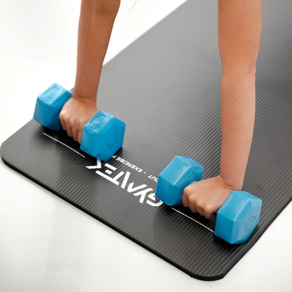 Mata do ćwiczeń, jogi NBR 1,5cm Gymtek - czarna