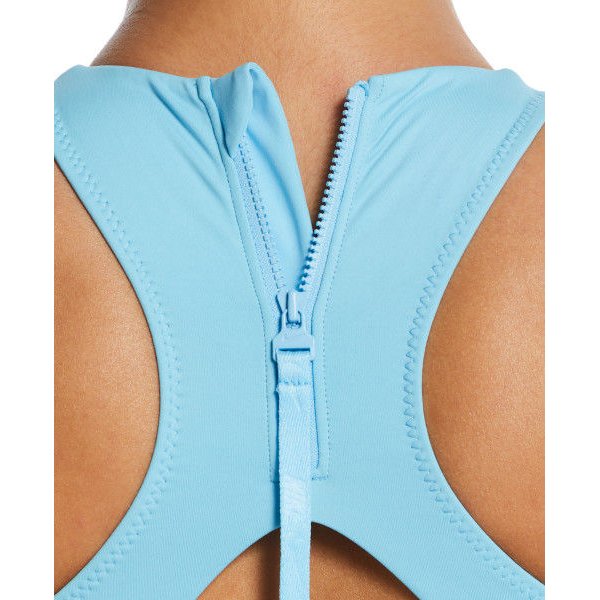 Strój kąpielowy damski Racerback One Piece Nike Swim - niebieski