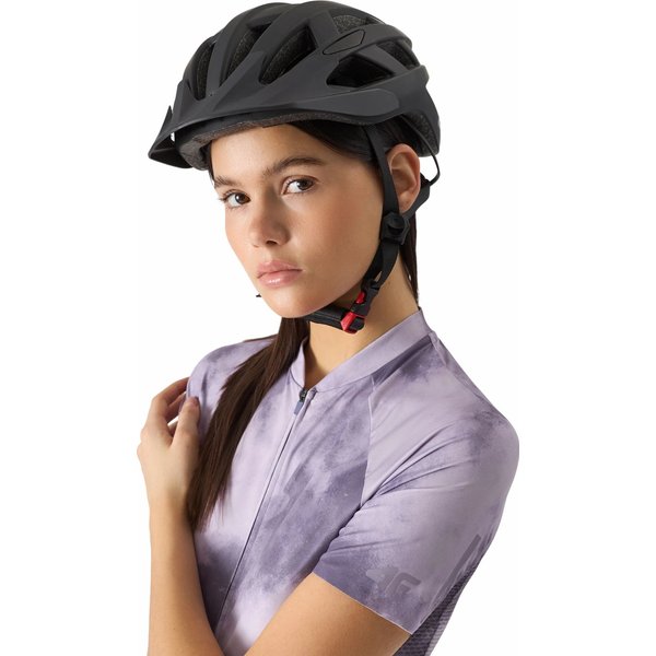 Koszulka rowerowa damska 4FSS24TFTSF489 4F - ciemny fiolet allover