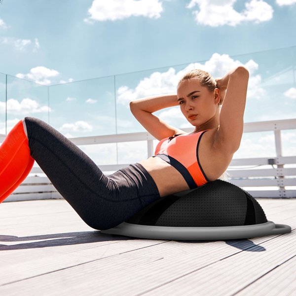 Platforma do balansowania półpiłka do ćwiczeń CoreBalance + pompka 2w1 Gymtek