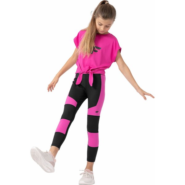 Koszulka dziewczęca 4FJAW23TFTSF431 4F - fuksja