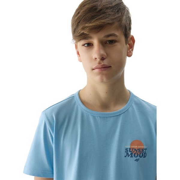 Koszulka chłopięca 4FJWSS24TTSHM1136 4F - jasny niebieski