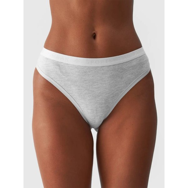 Stringi damskie 4FWMM00UPTSF026 2 pary 4F - chłodny jasny szary melanż