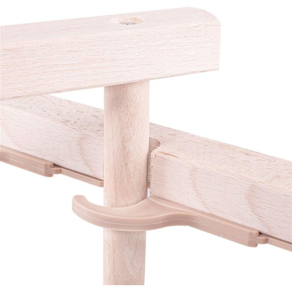 Leżak składany drewniany Springos - czerwony/pasy