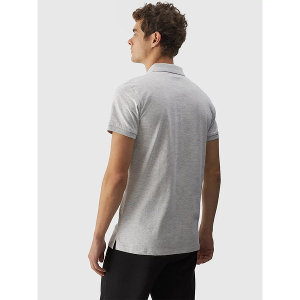 Koszulka męska polo 4FWMM00TPTSM316 4F - chłodny jasny szary melanż