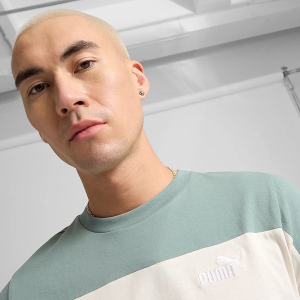 Koszulka męska Ess Block Tee Puma - Green Moon