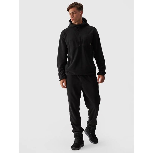 Bluza polarowa snowboardowa męska FOB TFLEM252 4F - głęboka czerń