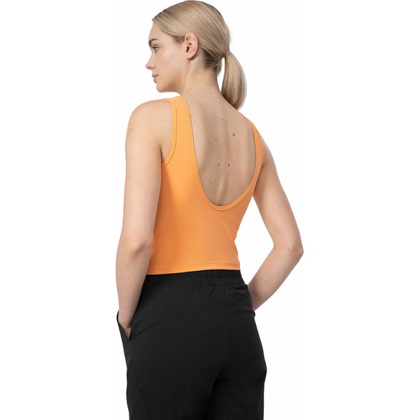 Bezrękawnik, crop-top damski 4FSS23TTSHF716 4F - pomarańczowy