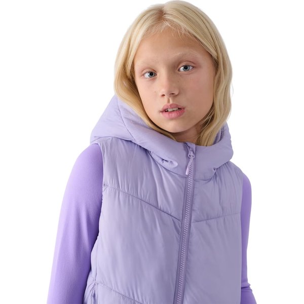 Kamizelka puchowa dziewczęca TVJAF129 4F - fiolet