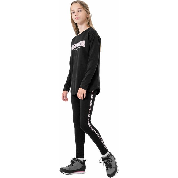 Legginsy dziewczęce HJZ22 JLEG003 4F - czarne