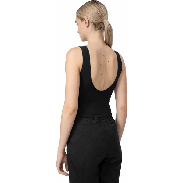 Bezrękawnik, crop-top damski 4FSS23TTSHF716 4F - czarny