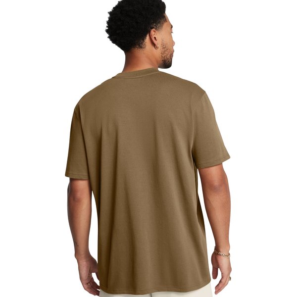 Koszulka męska Logo Embroidered Heavyweight Under Armour - Coyote/Black