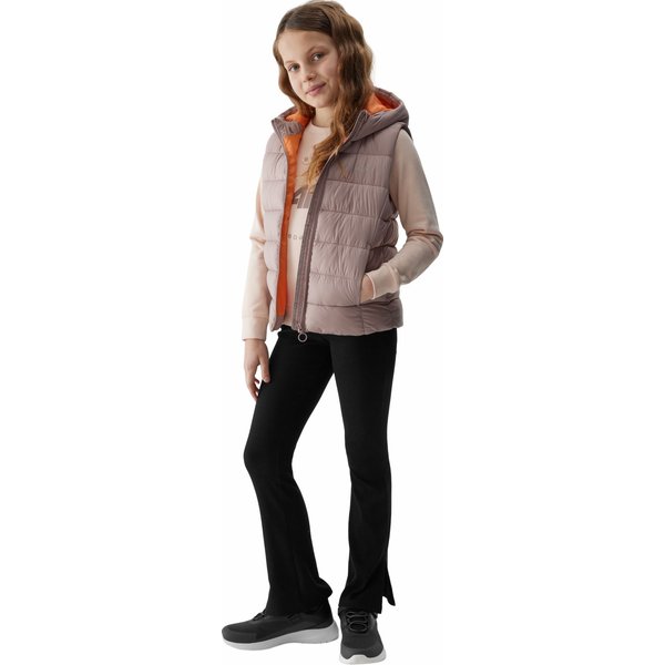 Kamizelka puchowa dziewczęca 4FJWSS24TVJAF080 4F - beż