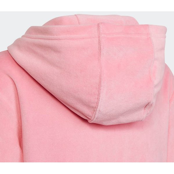 Bluza juniorska Lounge Velour Hoodie Adidas - różowa