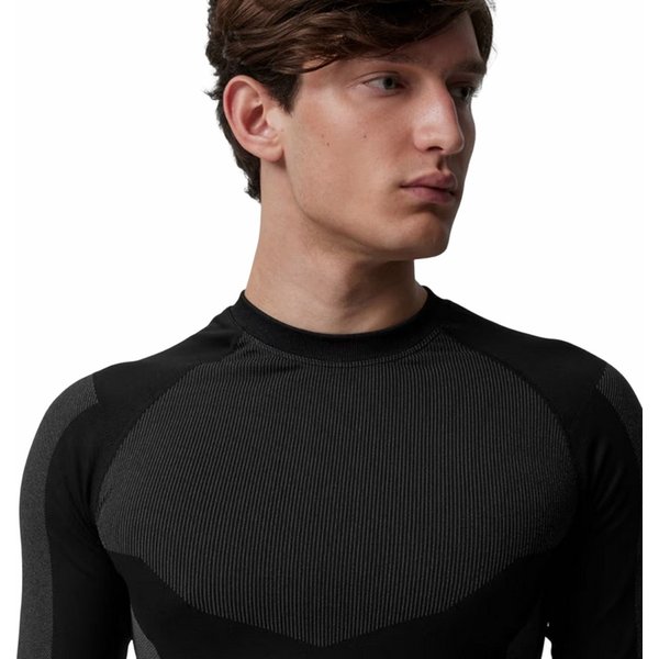 Longsleeve bezszwowy męski OTHAW23USEAM101 Outhorn - głęboka czerń