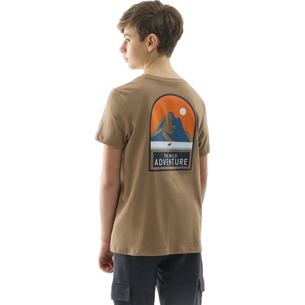 Koszulka chłopięca 4FJWSS24TTSHM1131 4F - brąz