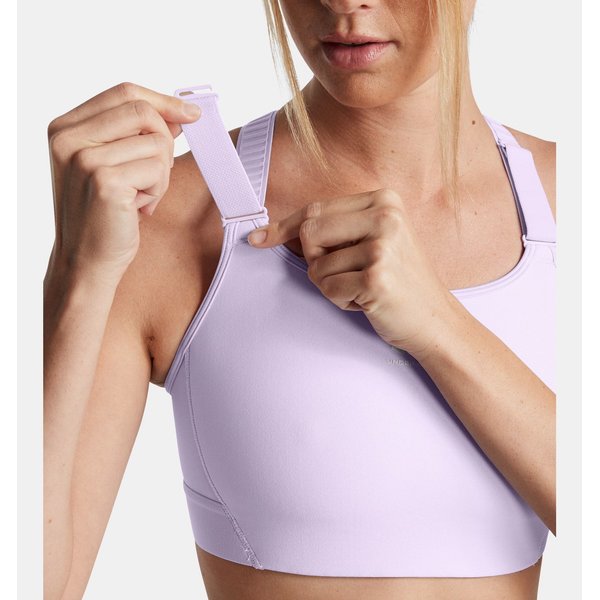 Biustonosz sportowy damski HeatGear High Under Armour - Salt Purple/White