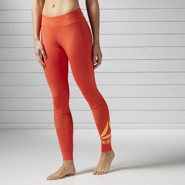 Legginsy damskie Workout Ready Graphic Reebok - pomarańczowe