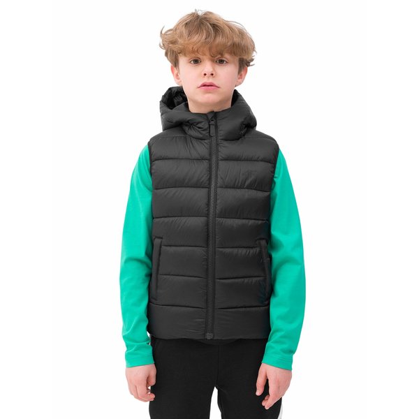 Kamizelka puchowa chłopięca 4FJWSS24TVJAM083 4F - głęboka czerń