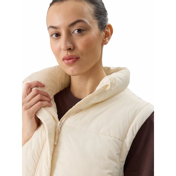 Kamizelka puchowa damska 4FWSS24TVJAF113 4F - kremowy